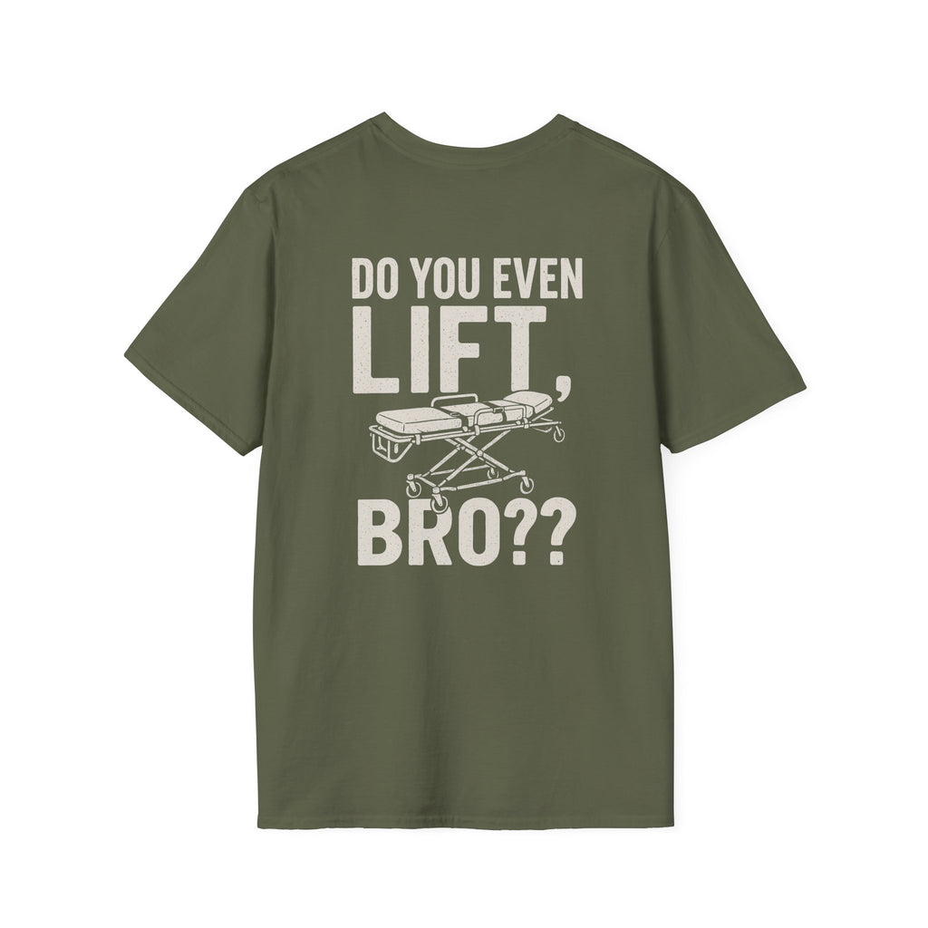 EMS Stretcher T-Shirt — Funny Paramedic Gym Bro Shirt