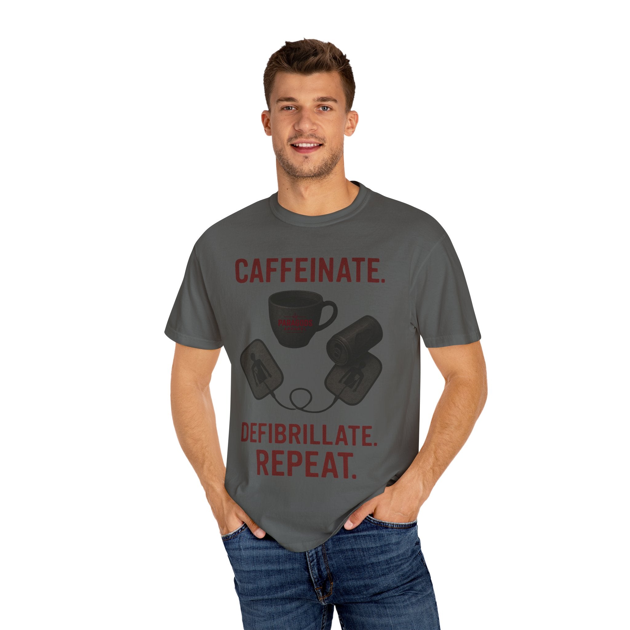 EMS Caffeinate Defibrillate Repeat Unisex T-shirt