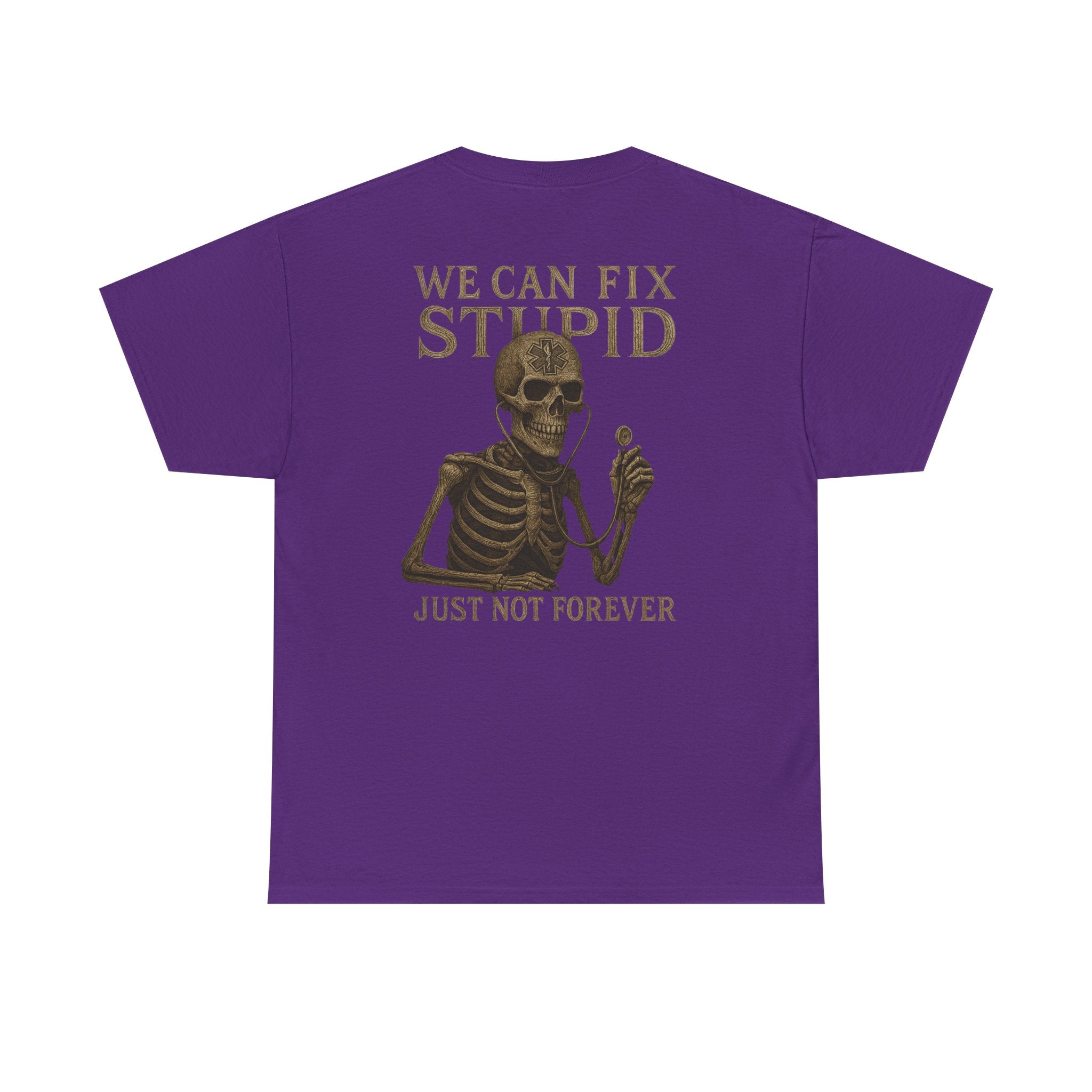Humorous Skeleton EMS Dark humor T-Shirt, Quirky Graphic Tee, Funny Gift for Him/Her, Halloween Party Shirt, Unique Casual Wear