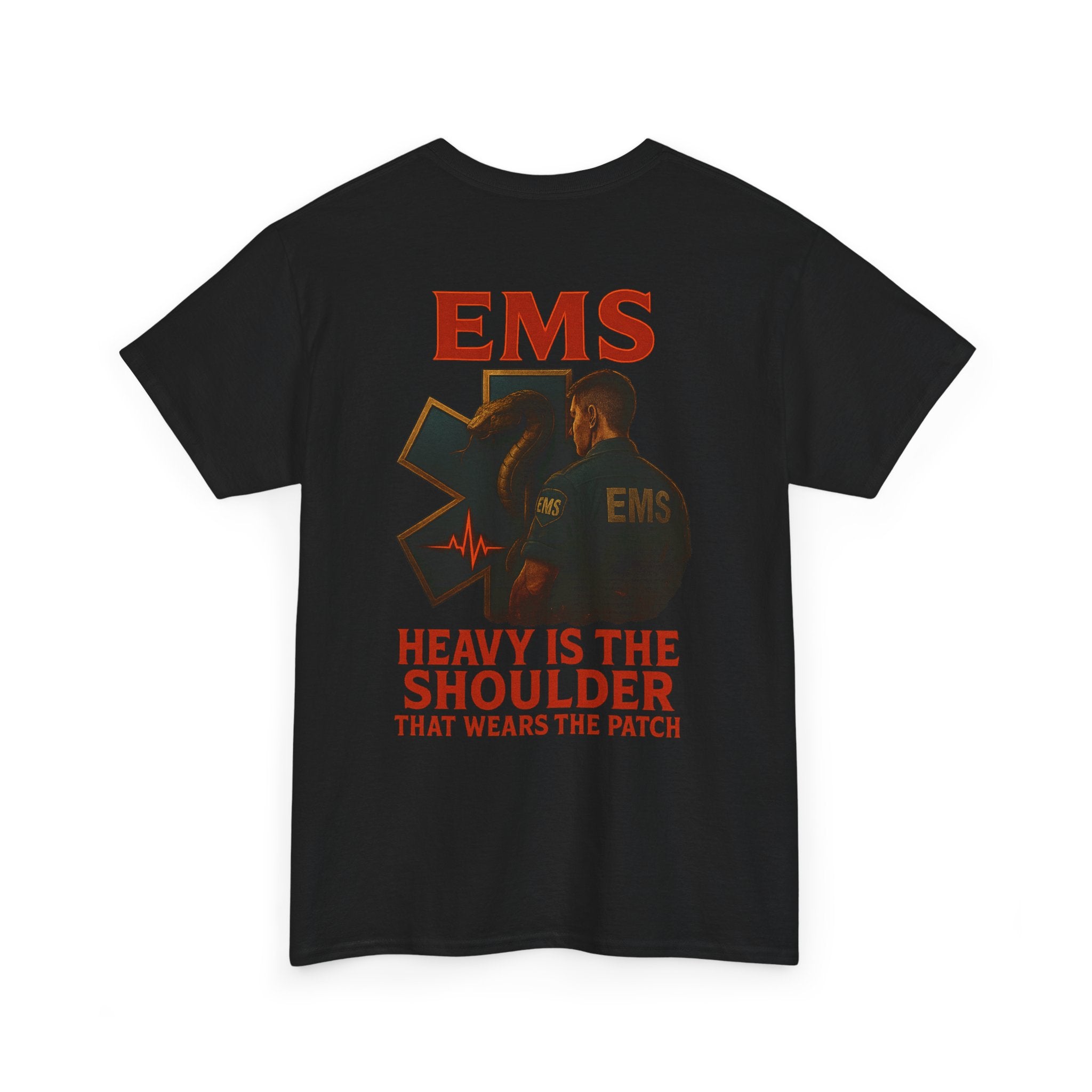 EMS Themed Unisex Tee - Heavy Is The Shoulder, Perfect for First Responders, Gifts for EMTs, Casual Wear, Health Workers