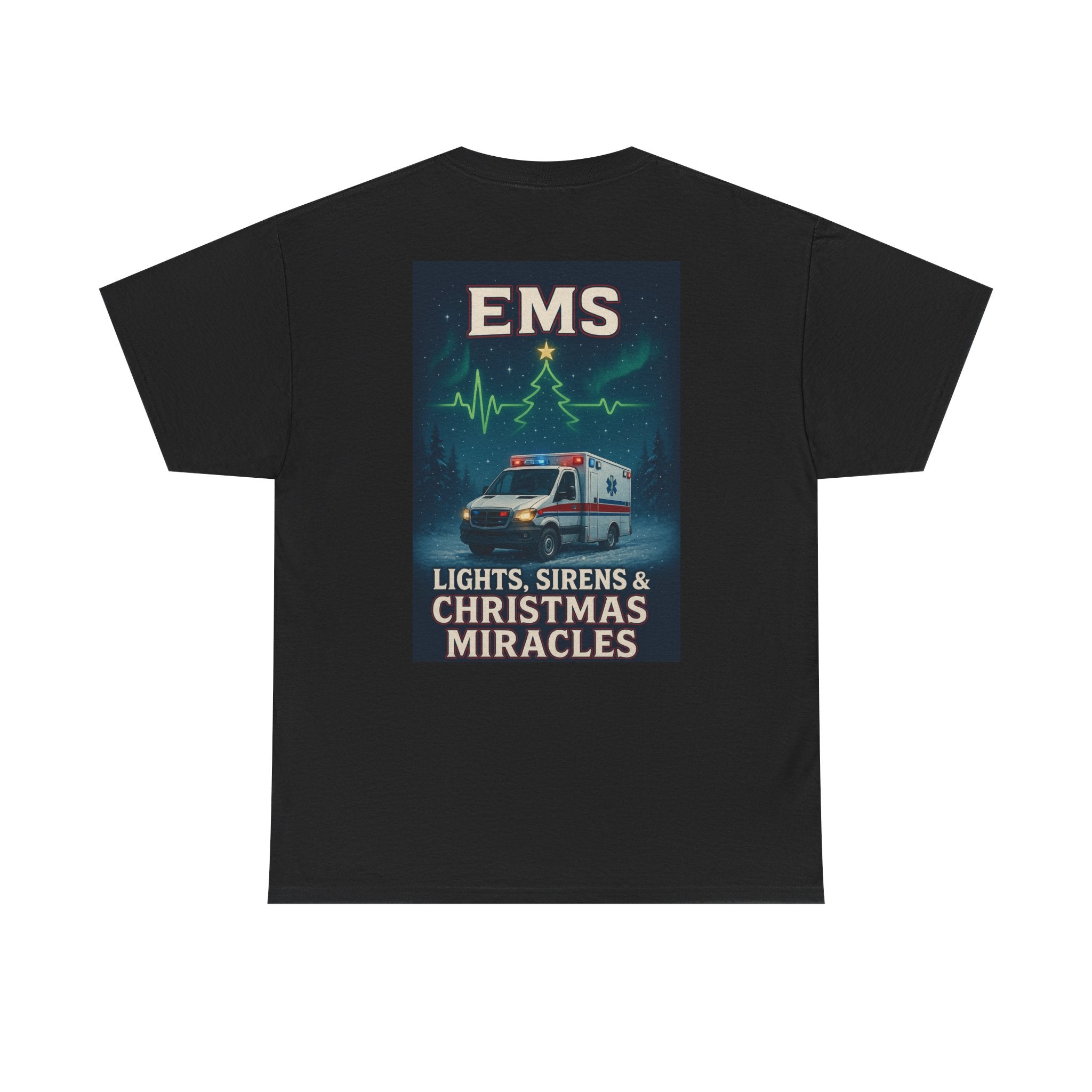 Christmas EMS Heavy Cotton Tee - Perfect Gift for Paramedics, First Responders, Holiday Cheer, Emergency Services, Festive Apparel