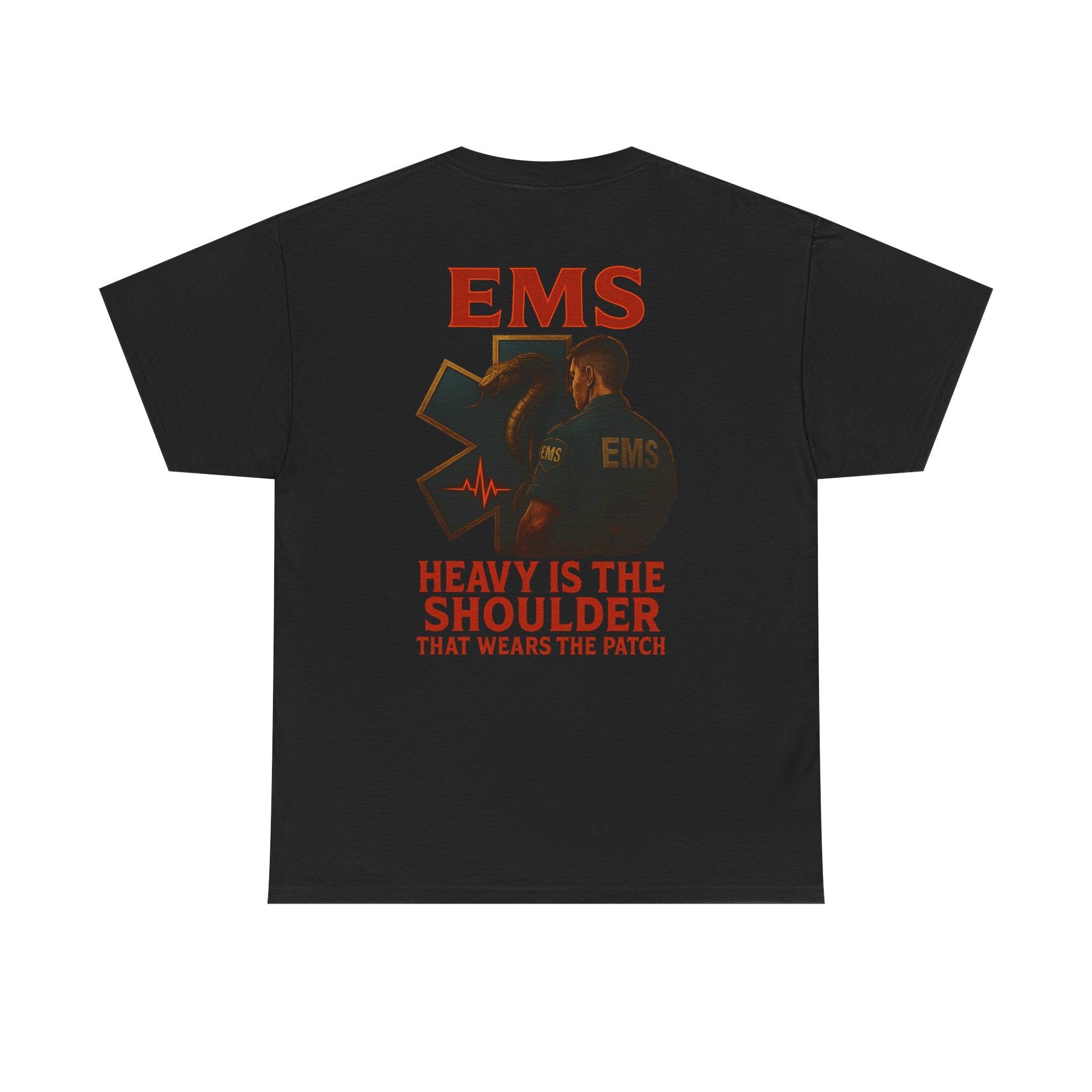 EMS Themed Unisex Tee - Heavy Is The Shoulder, Perfect for First Responders, Gifts for EMTs, Casual Wear, Health Workers