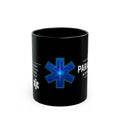 Black EMT Mug - Gift for Medics, Coffee Lovers, Emergency Services, Paramedic Appreciation, Blue Star of Life Design