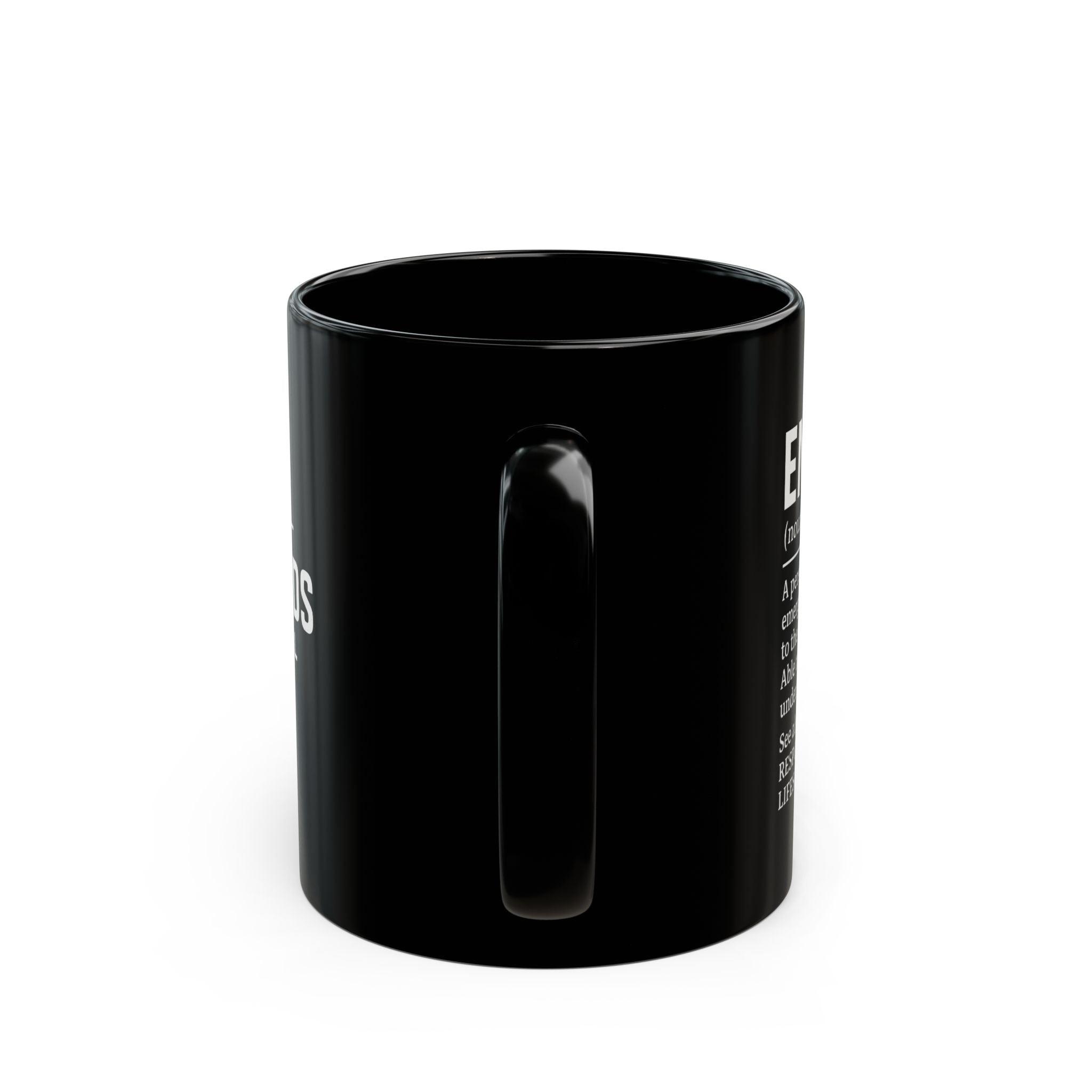 Black EMT Mug - Gift for Medics, Coffee Lovers, Emergency Services, Paramedic Appreciation, Blue Star of Life Design
